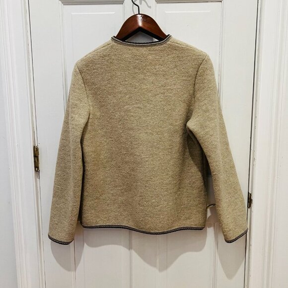 Vintage Geiger Womens Very Thick Pure Wool Button-Up Pockets Cardigan Sweater 45 - Picture 12 of 16